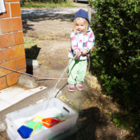 Blöder Vogel - jetzt muss ich alle meine Spielsachen putzen