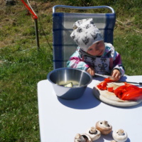 Wenn einer Salat richtig schnippelt dann ich